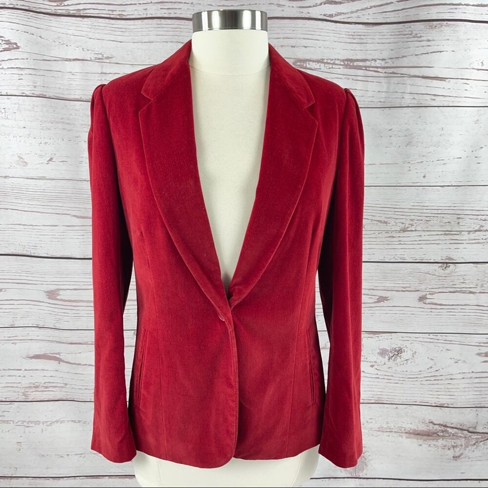 Personal red velvet texture jacket vintage plush